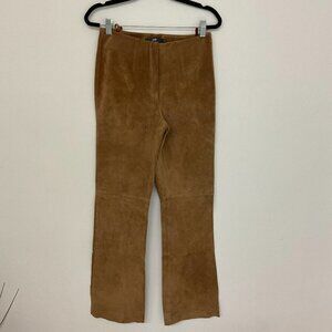 Vintage TCM Leather Flare Pants Zip Fly High Waist Size 4 Brown